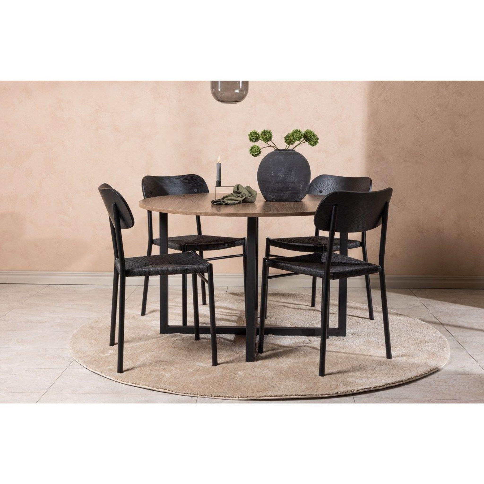 Voir la diapositive 5 : Paris Prix Table à manger ronde  durango  120cm noyer & noir
