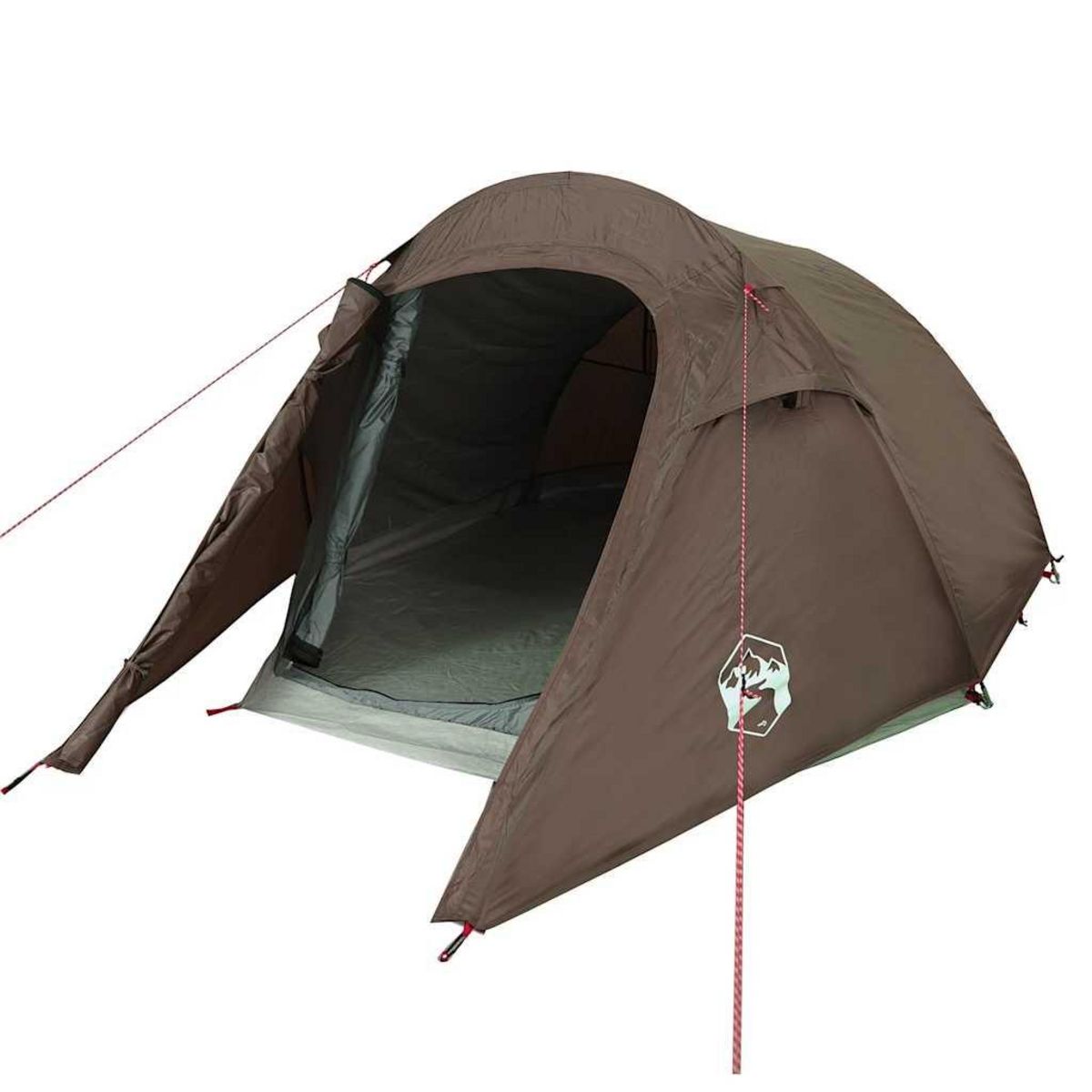 VIDAXL Tente de camping tunnel 3 personnes marron impermeable