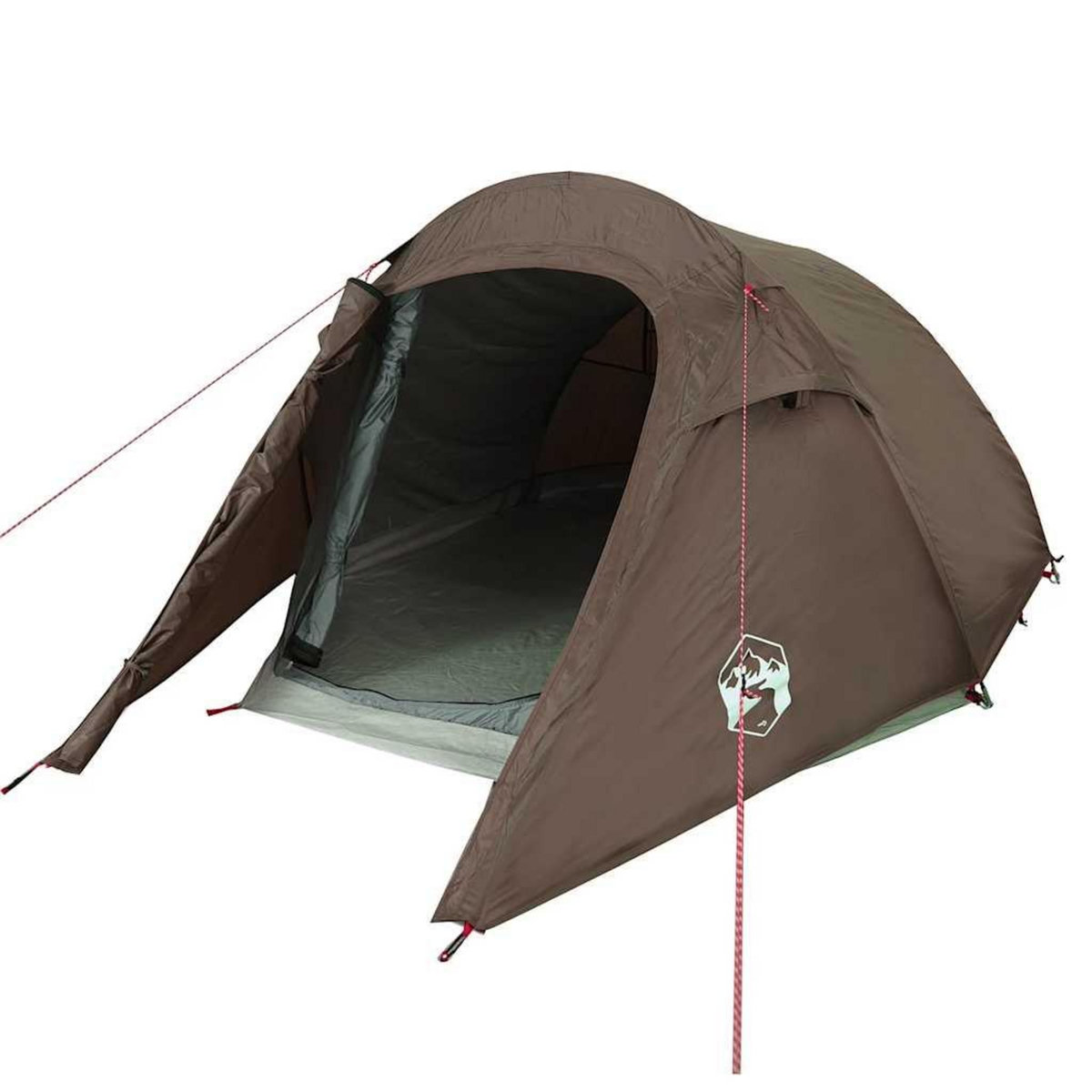 VIDAXL Tente de camping tunnel 3 personnes marron impermeable