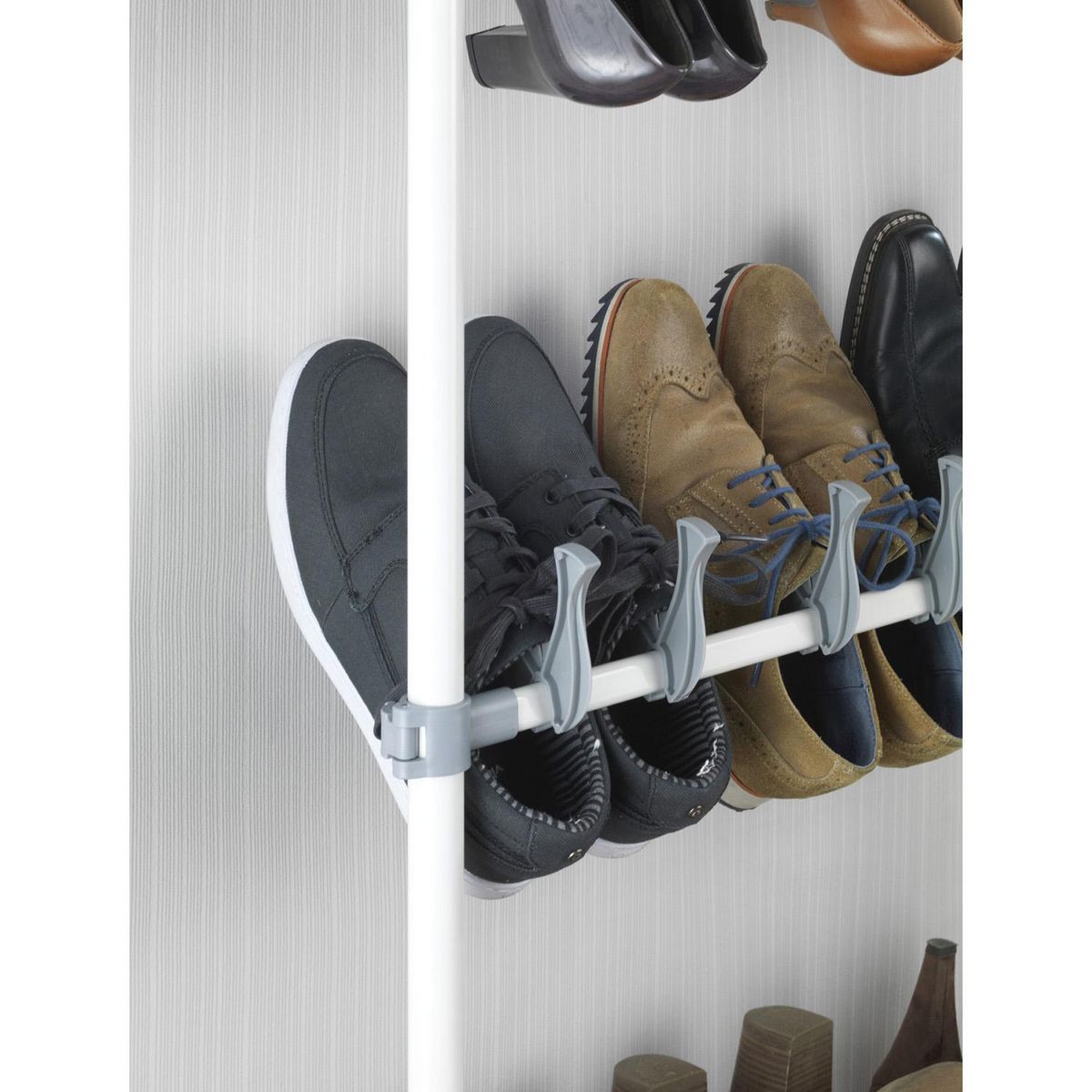 Wenko Etagère à chaussures réglable en métal - 42 paires - Blanc
