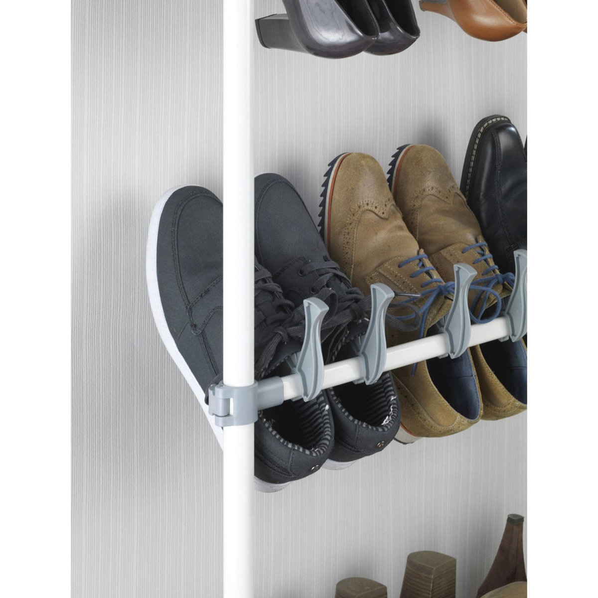 Wenko Etagère à chaussures réglable en métal - 42 paires - Blanc