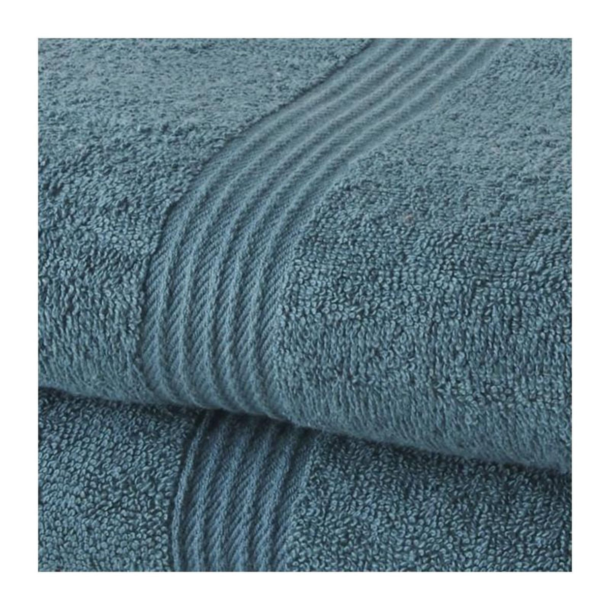 Today Lot de 2 serviettes de toilette TODAY 50x90 cm 100% Coton- Paon