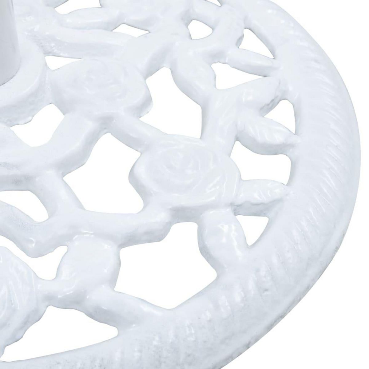 VIDAXL Socle de parasol Blanc 12 kg 48 cm Fonte