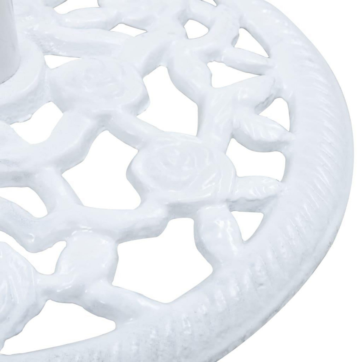 VIDAXL Socle de parasol Blanc 12 kg 48 cm Fonte