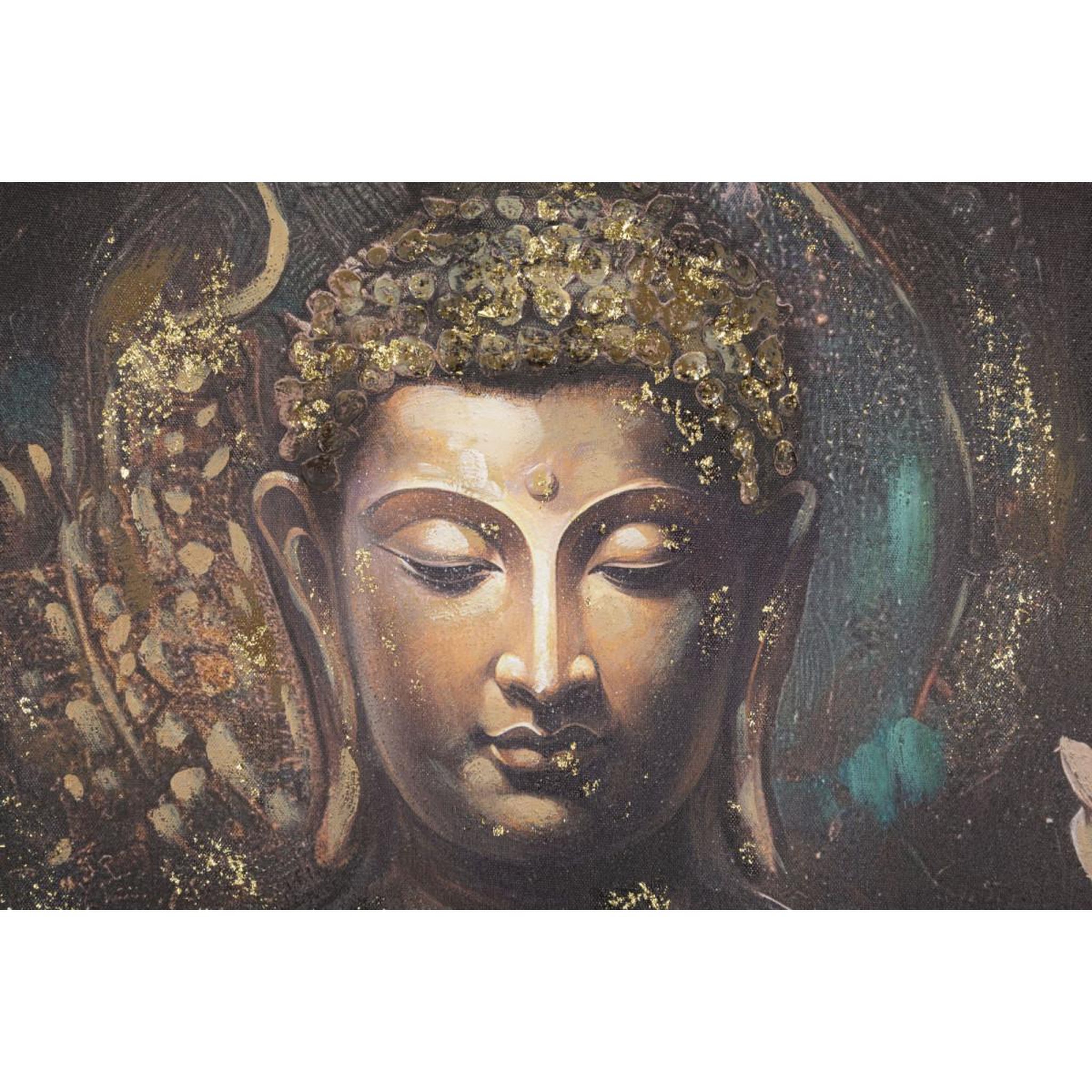 Voir la diapositive 2 : Paris Prix Toile imprimée déco  bouddha prière  100x100cm multicolore