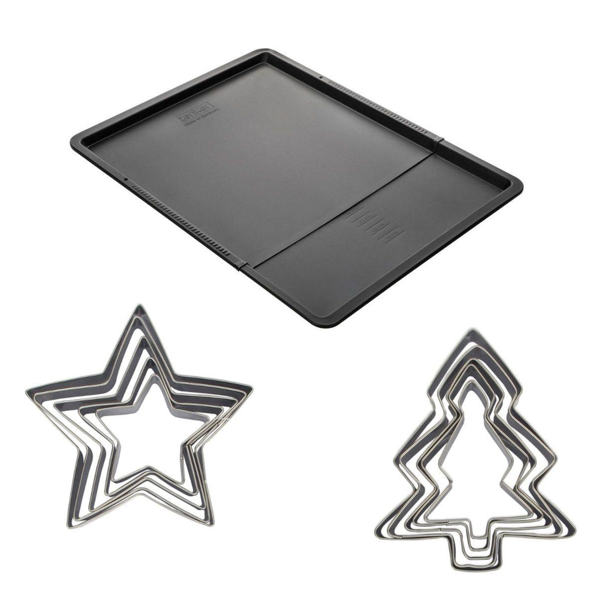 ZENKER Ensemble avec plaque à pâtisserie extensible et 10 emporte-pièces zenker
