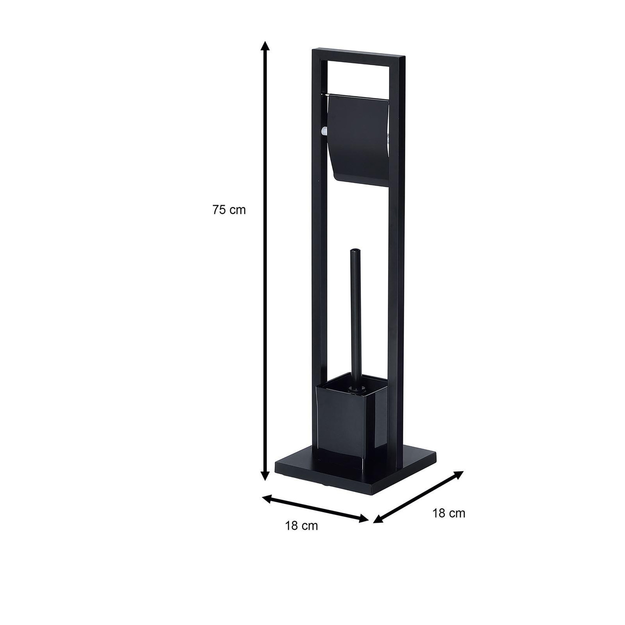 Voir la diapositive 3 : IDIMEX Porte-papier toilette TOMA avec porte brosse à WC, en métal