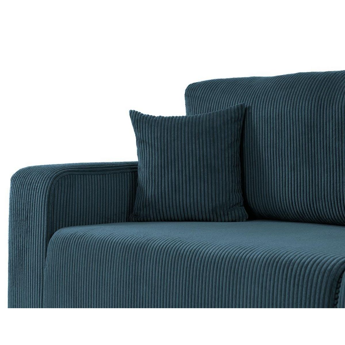 BEST MOBILIER Artemisa - canapé droit 3 places convertible avec coffre en velours côtelé