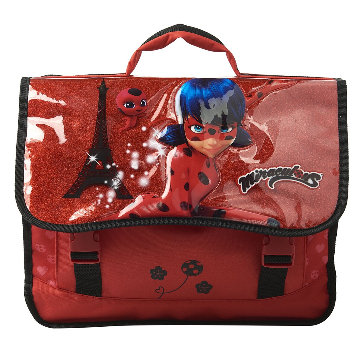 DISNEY Cartable 38 cm CP CE1 CE2 rouge MIRACULOUS pas cher Auchan