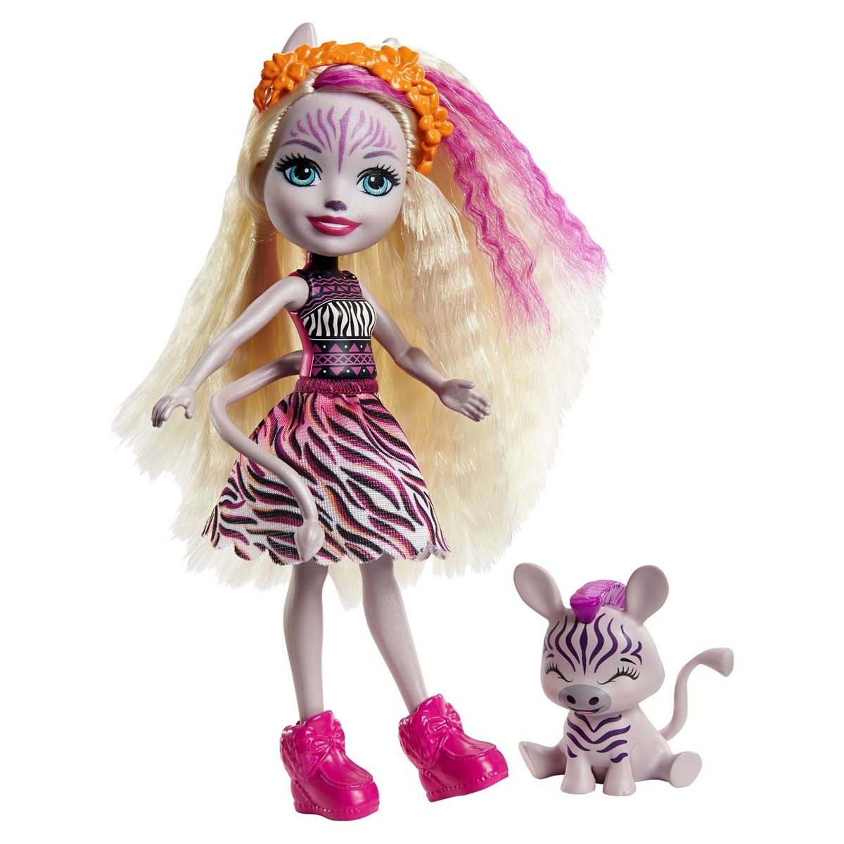 MATTEL Mini-Poupée Enchantimals - Zadie Zèbre et rayure 