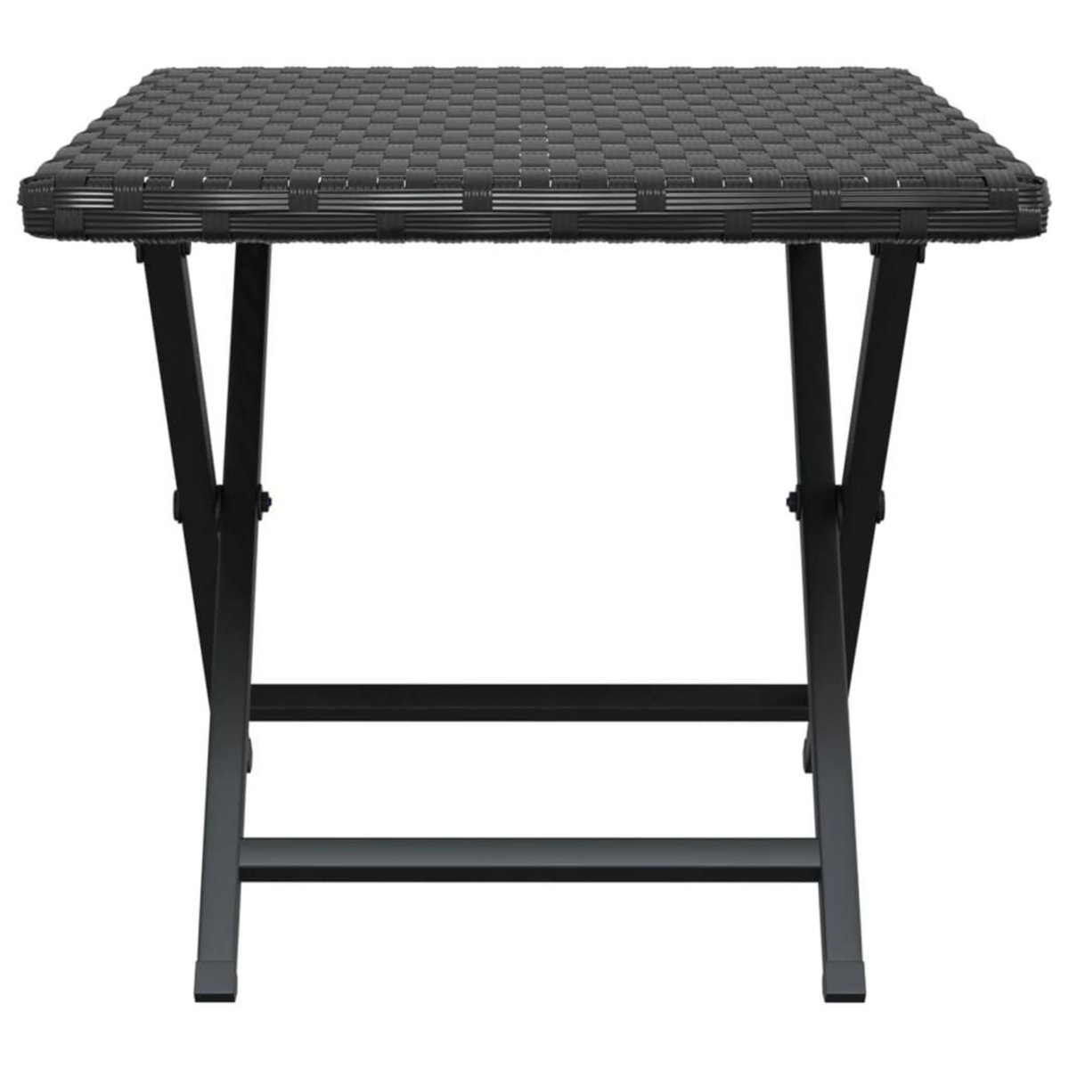 VIDAXL Table pliable noir 45x35x32 cm resine tressee
