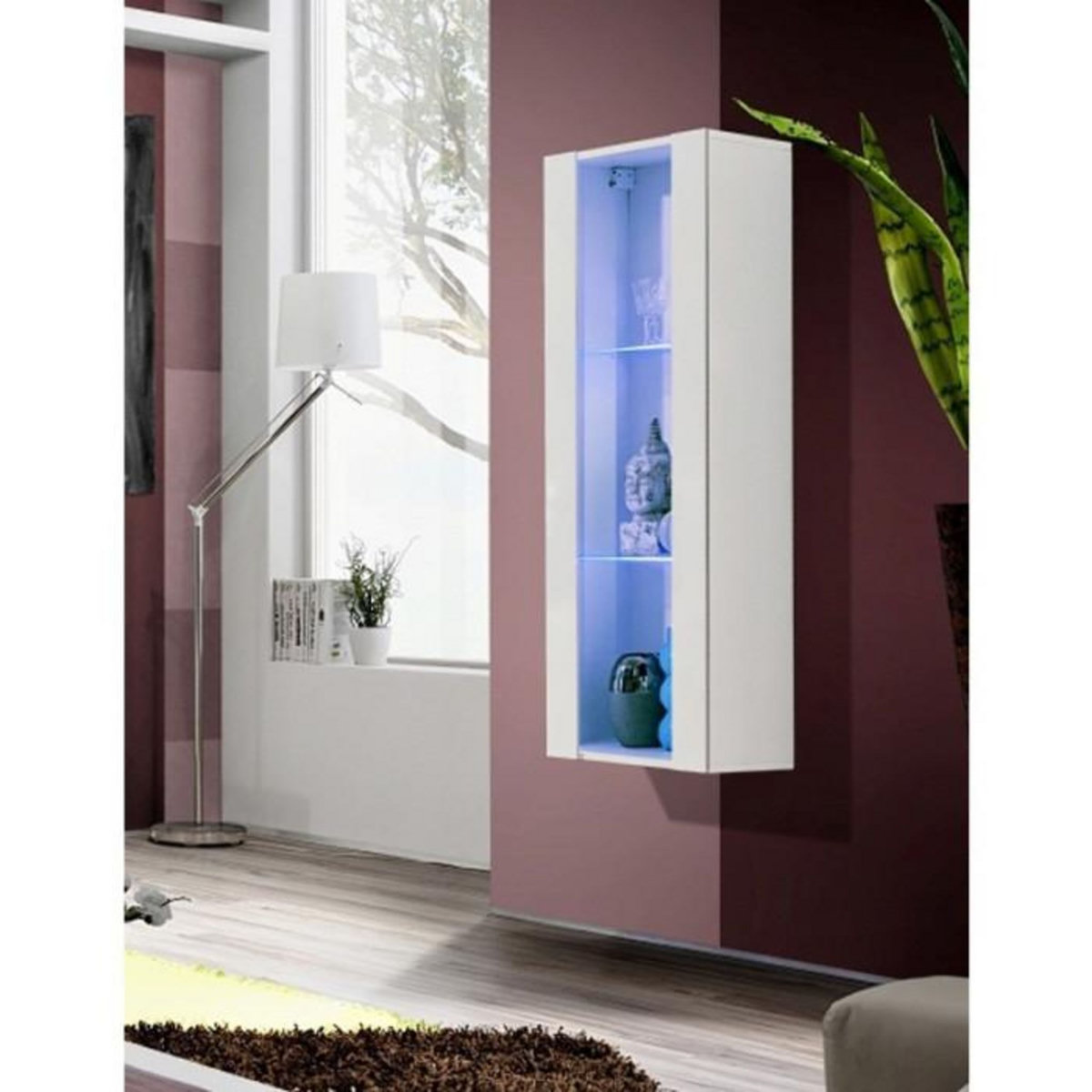 Paris Prix Vitrine LED Murale Design  Fly II  126cm Blanc