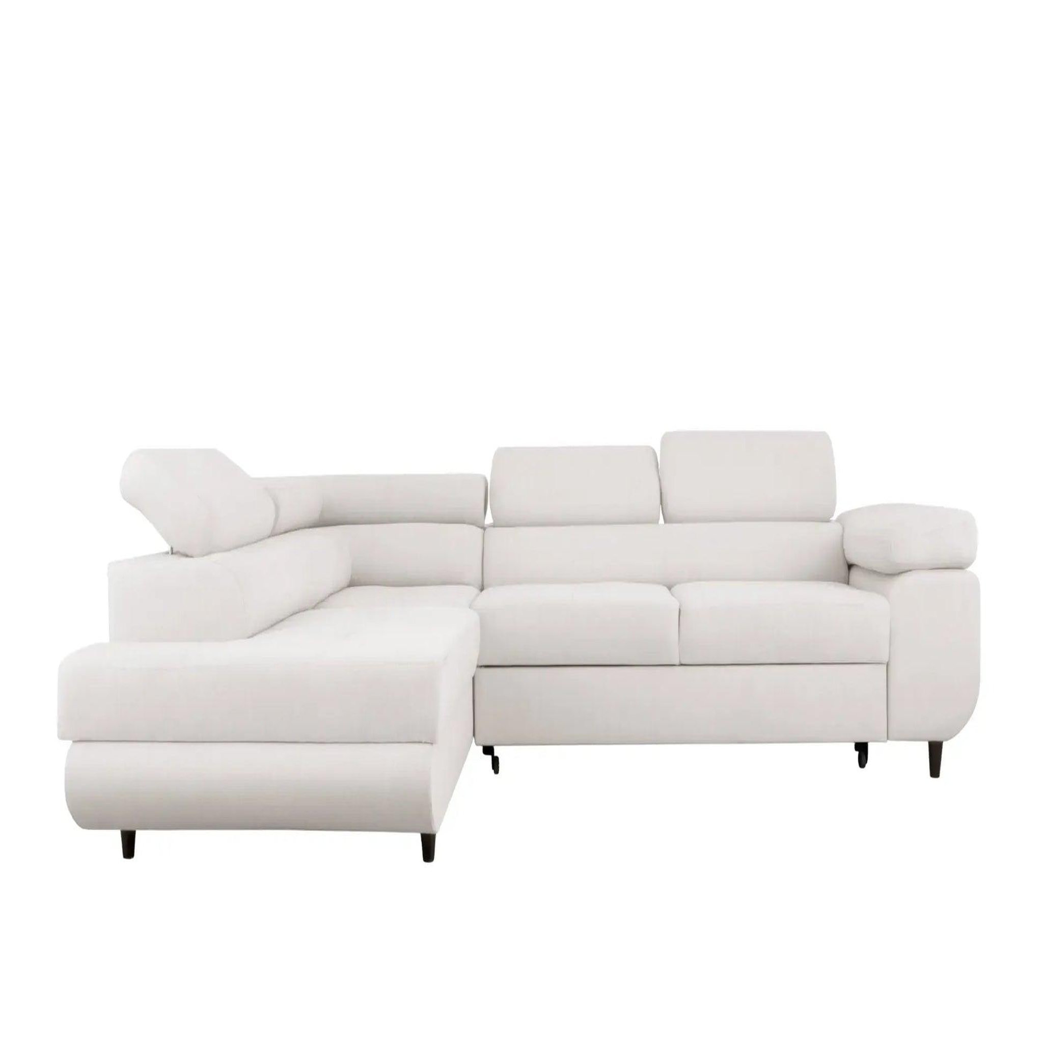 CASANOVA PARIS Charlie l - canapé d'angle convertible tissu chiné. Coloris disponibles : Gris, Bleu, Vert, Beige, Marron