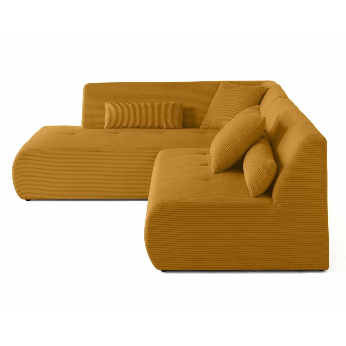 LISA DESIGN Onyx - canapé modulable d'angle gauche - 5 places - en velours côtelé