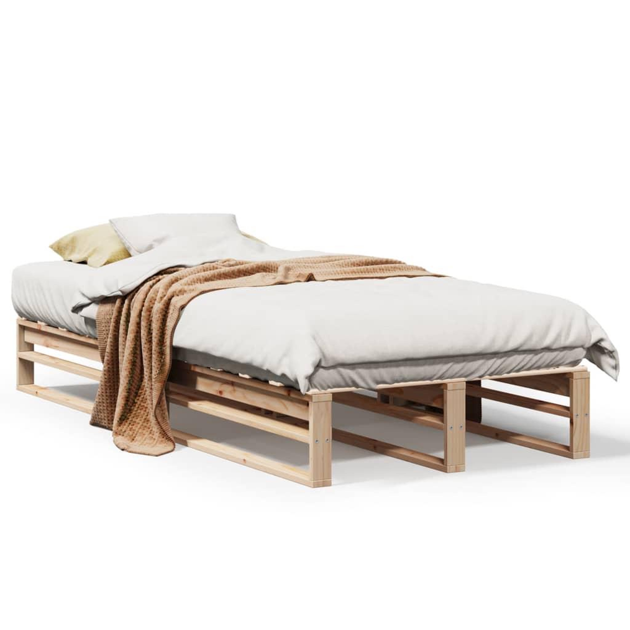 Voir la diapositive 2 : VIDAXL Cadre de lit sans matelas 90x200 cm bois de pin massif