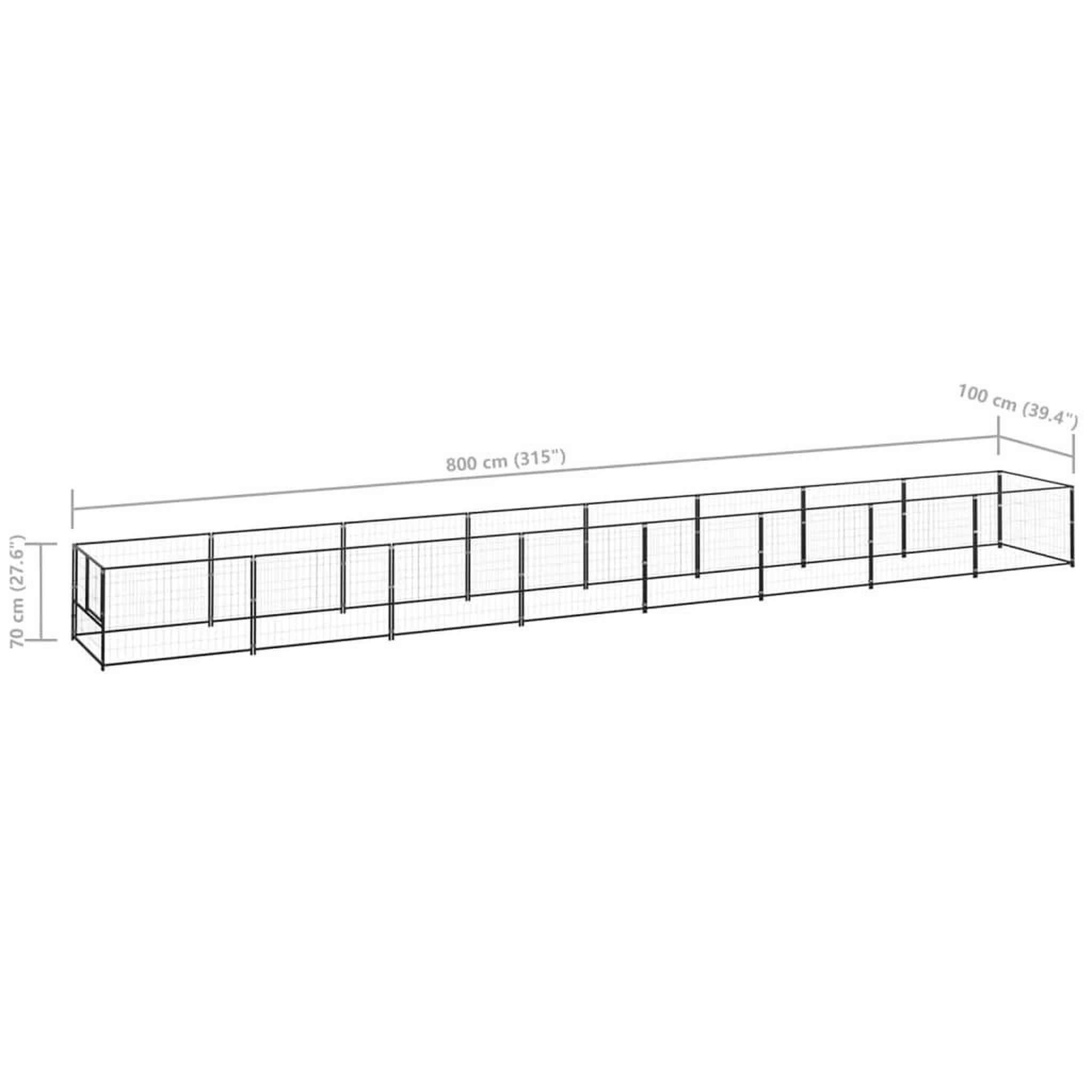 Voir la diapositive 6 : VIDAXL Chenil Noir 8 m² Acier