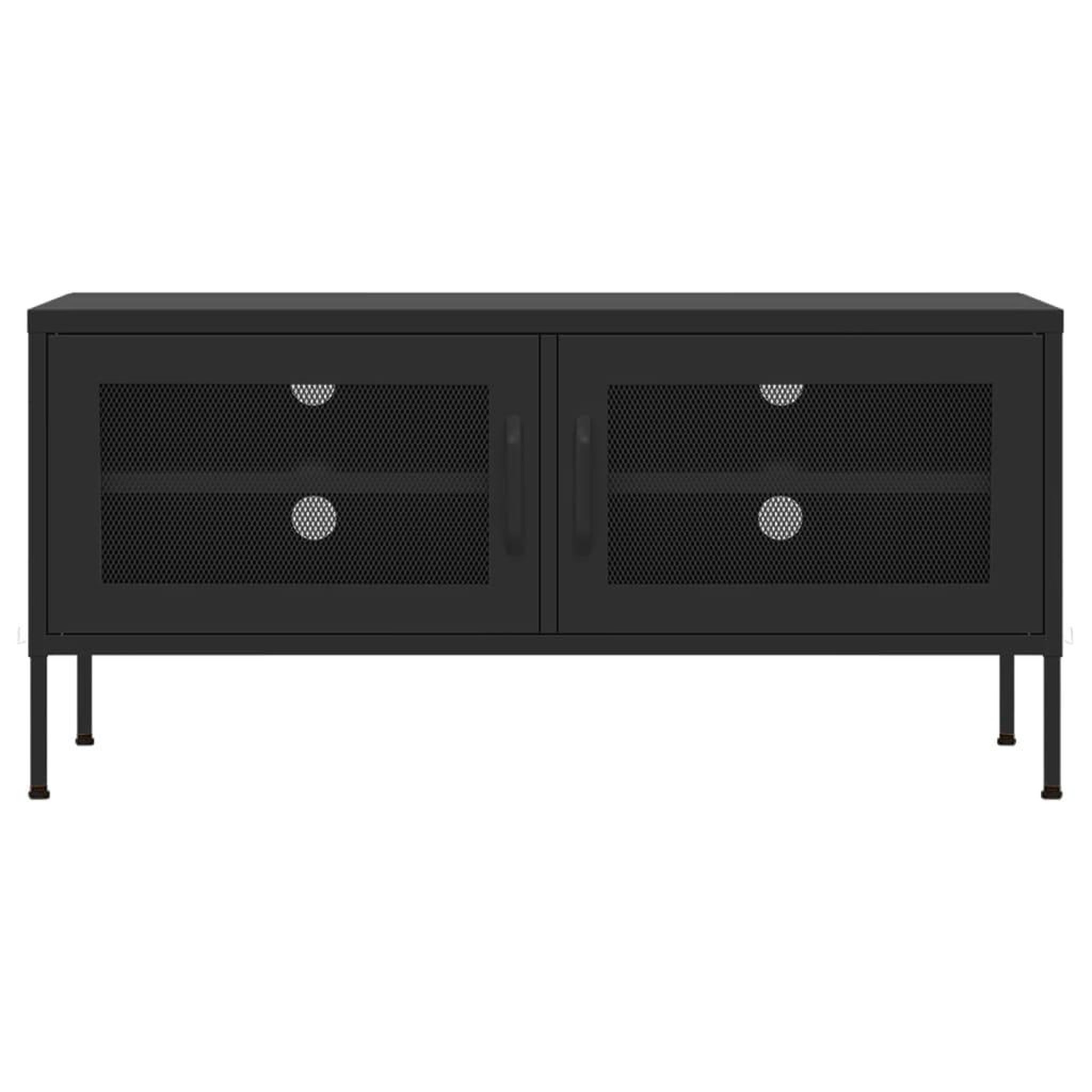 Voir la diapositive 3 : VIDAXL Meuble TV Noir 105x35x50 cm Acier