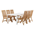 Paris Prix Ensemble Table de Jardin & 6 Chaises  Togo & Kenya  200cm Blanc & Naturel