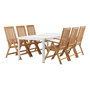 Voir la diapositive 1 : Paris Prix Ensemble Table de Jardin & 6 Chaises  Togo & Kenya  200cm Blanc & Naturel