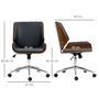 Voir la diapositive 3 : VINSETTO Chaise de bureau manager design vintage pivotante hauteur réglable bois peuplier acier chromé revêtement mixte synthétique tissu noir