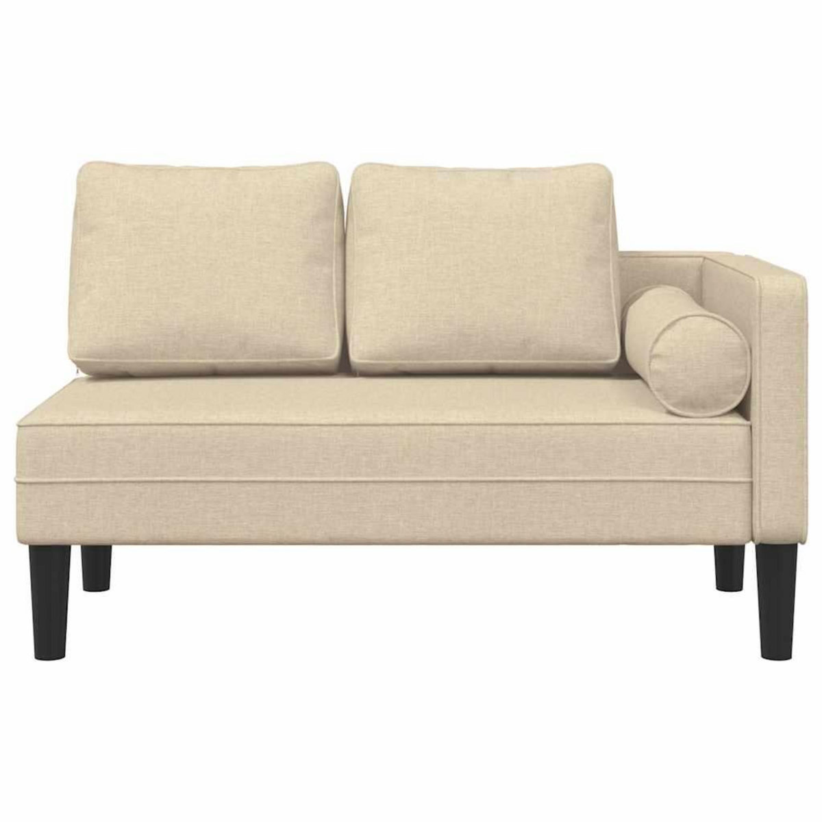VIDAXL Chaise longue avec coussins creme tissu