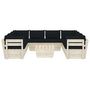 Voir la diapositive 3 : VIDAXL Salon de jardin palette 9 pcs avec coussins bois d'epicea