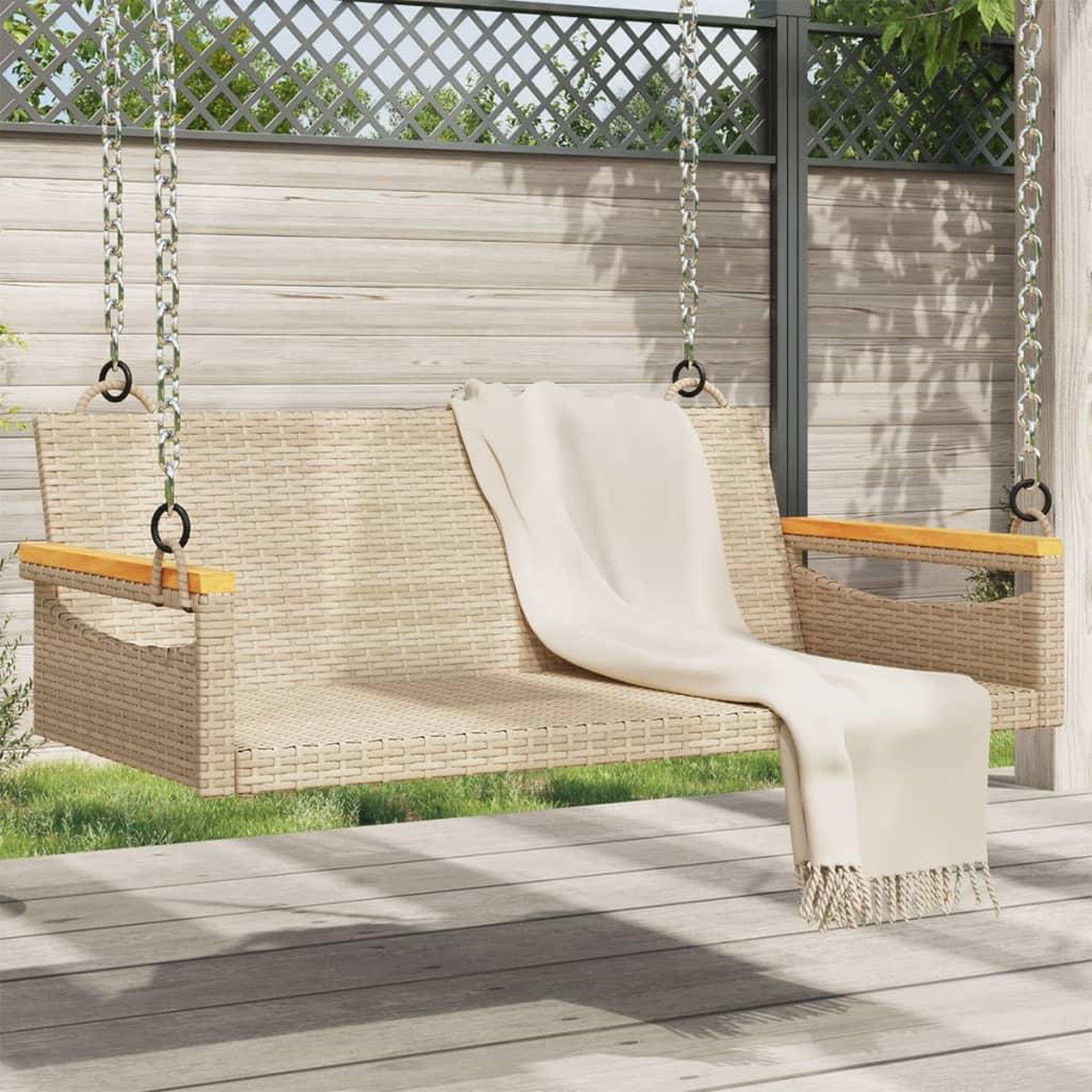 VIDAXL Balancelle beige 109x62x40 cm resine tressee