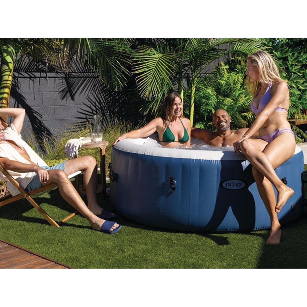 INTEX Spa gonflable PureSpa Blue One rond Bulles 2/4 places - Intex