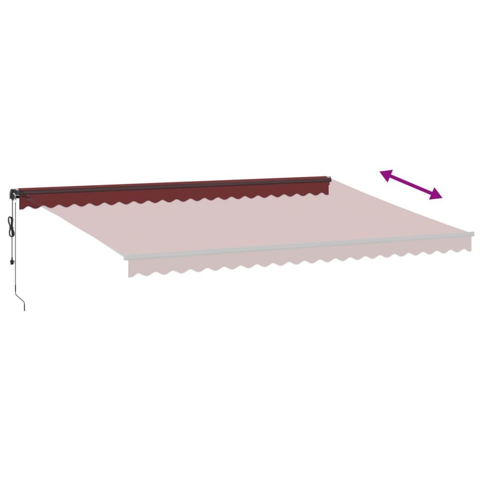 Voir la diapositive 5 : VIDAXL Auvent retractable automatique bordeaux 500x350 cm