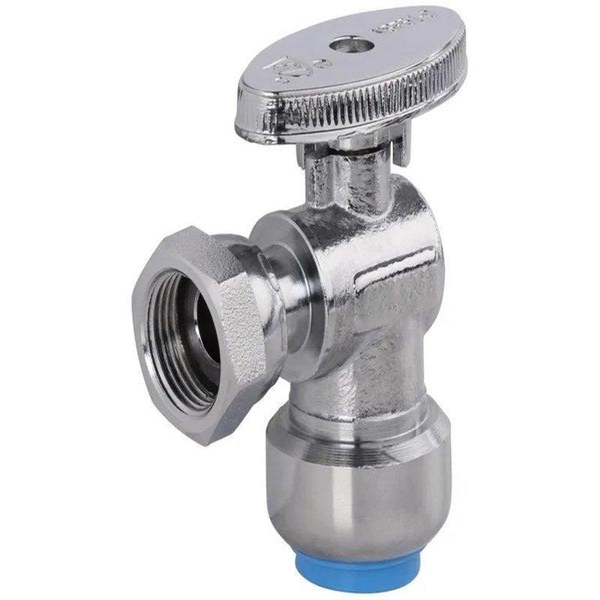 CENTRALE BRICO Robinet d'arret WC a clapet en equerre laiton nickele QUICK PLOMBERIE