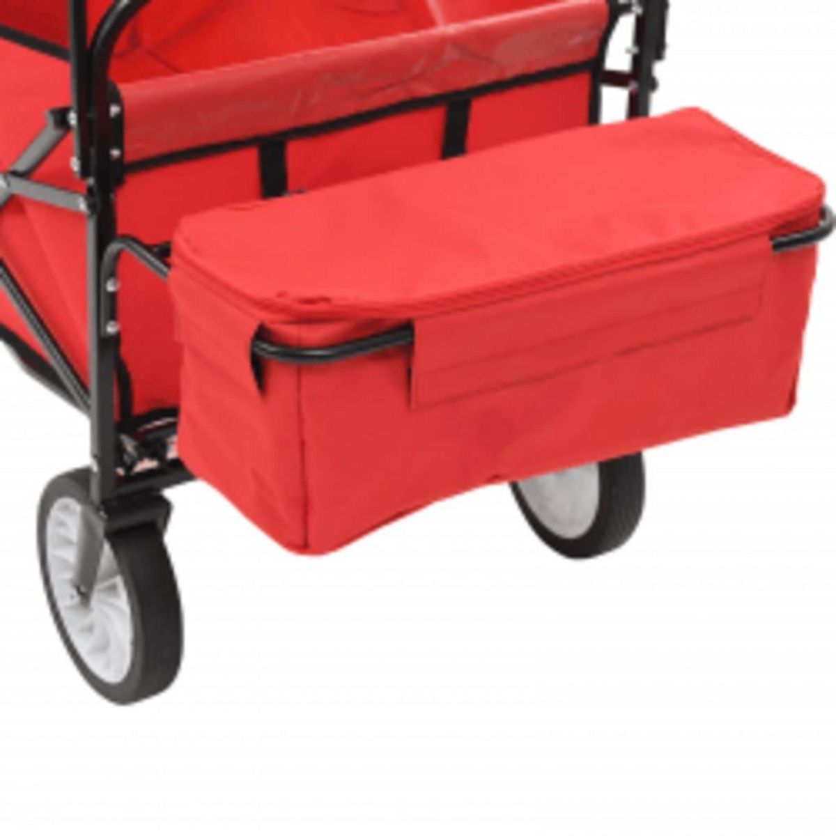 VIDAXL Chariot a main pliable avec toit Acier Rouge