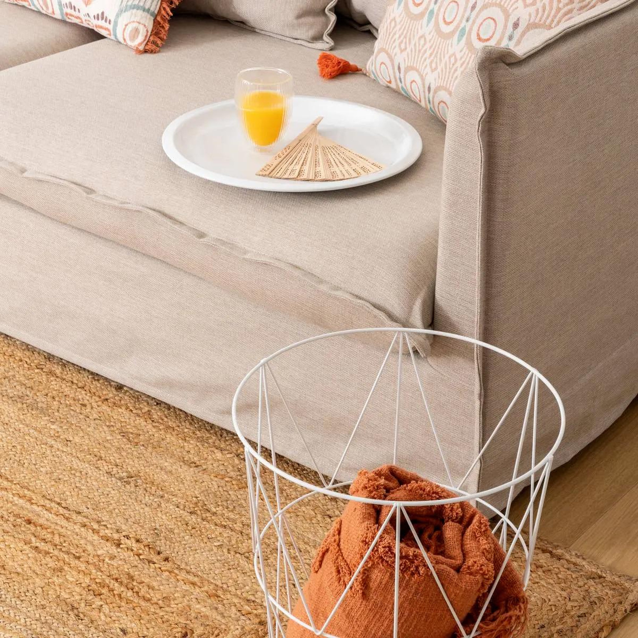 Voir la diapositive 5 : ATMOSPHERA Table d'appoint en métal  kumi  40cm blanc