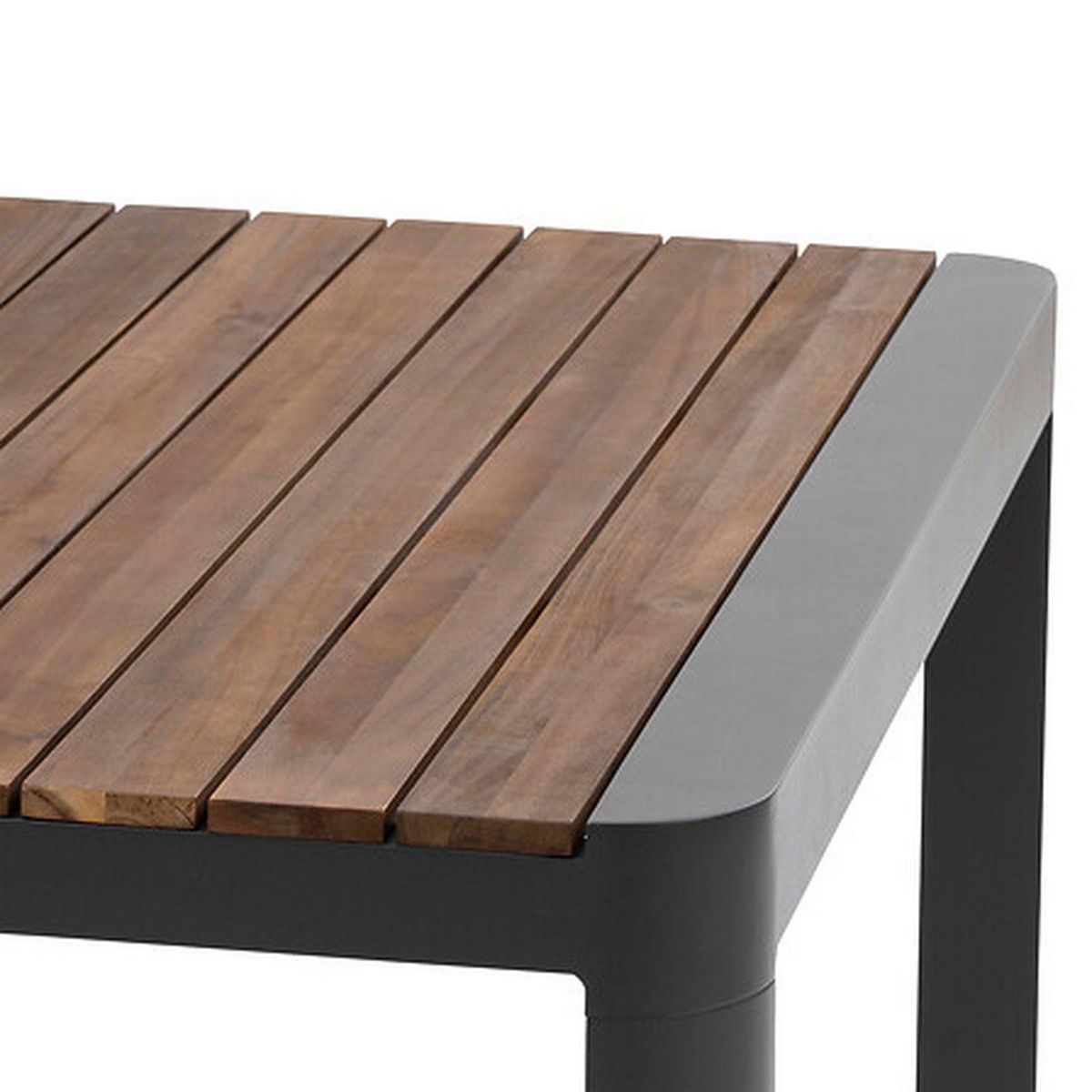 HESPERIDE Table de jardin fixe en aluminium et acacia 10 places PARADIZE - Noyer et graphite