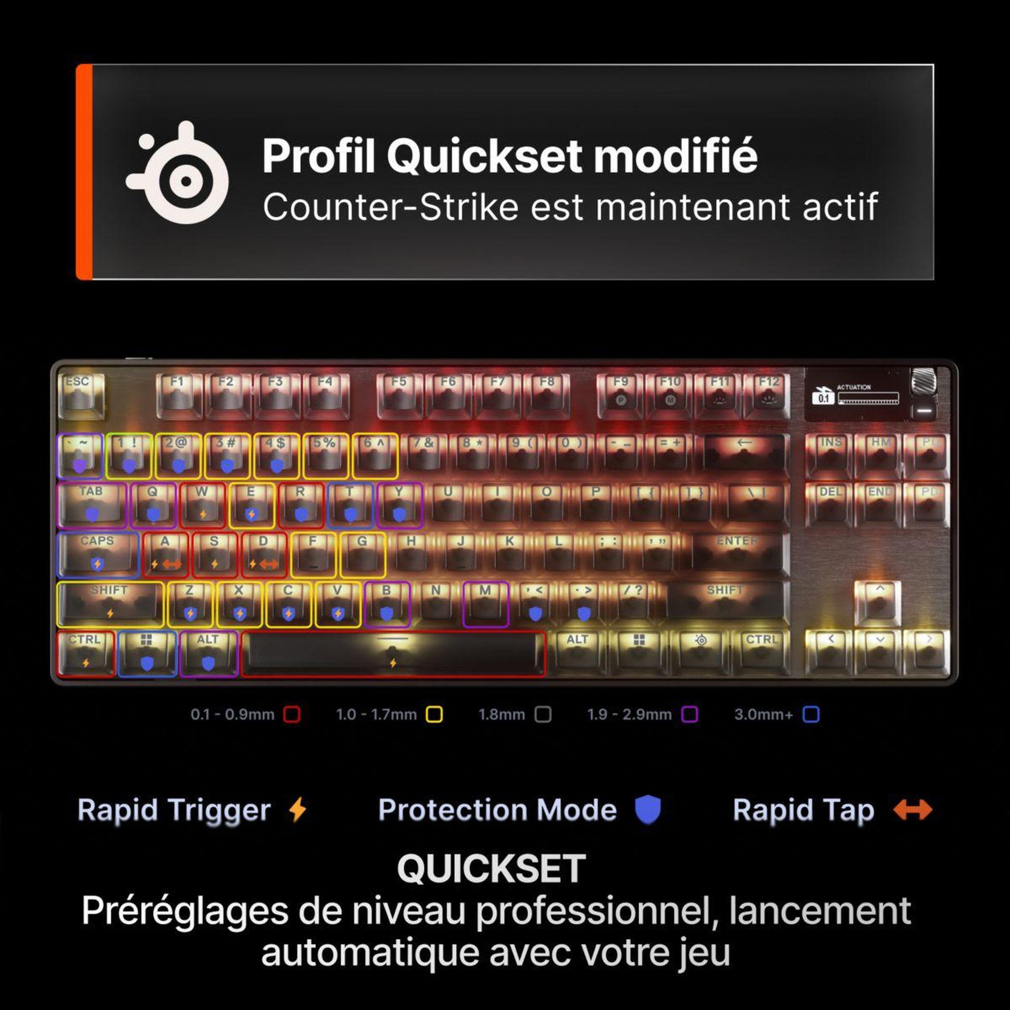 Voir la diapositive 3 : STEEL SERIES Clavier gamer Apex Pro TKL Gen 3 Steel FR