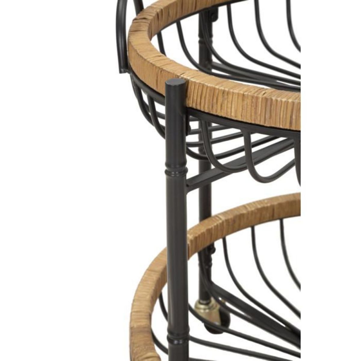 Paris Prix Desserte de Cuisine à Roulettes  Cebu  62cm Noir & Naturel