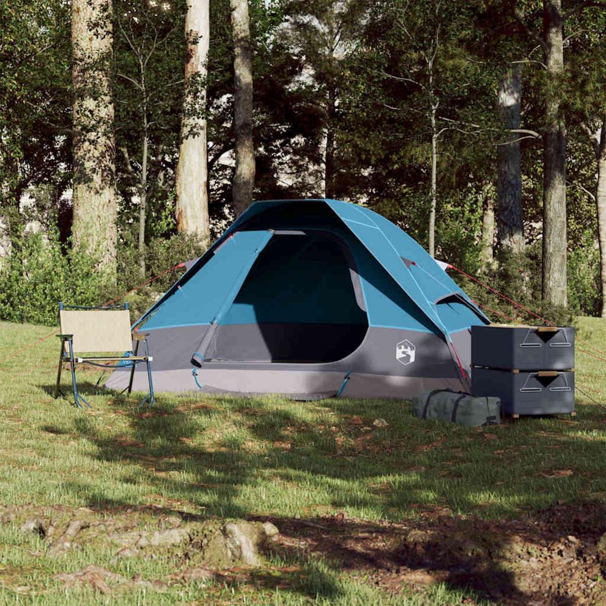 VIDAXL Tente de camping a dome 2 personnes bleu impermeable