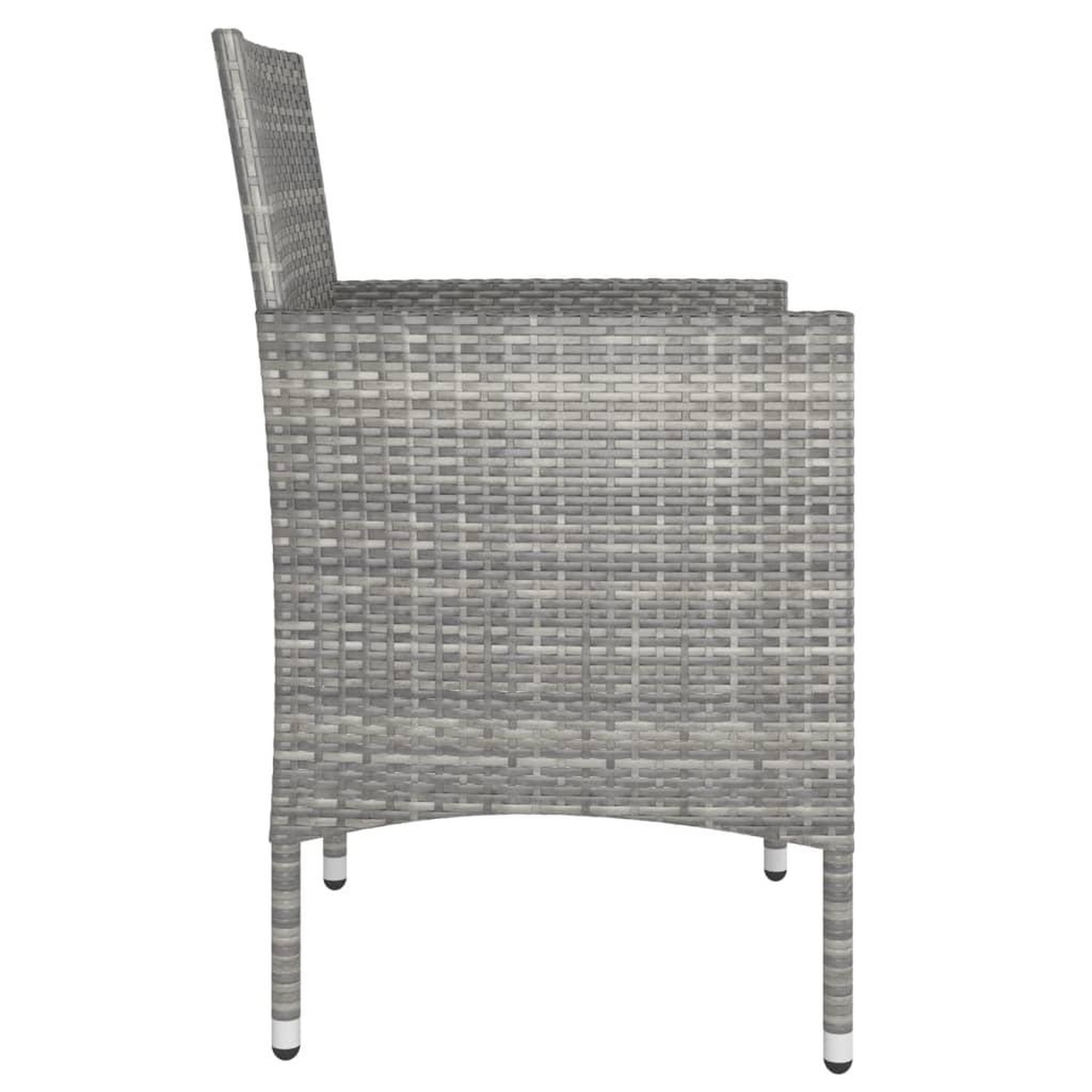 Voir la diapositive 5 : VIDAXL Jeu de chaise et tabouret de jardin 4 pcs Resine tressee Gris
