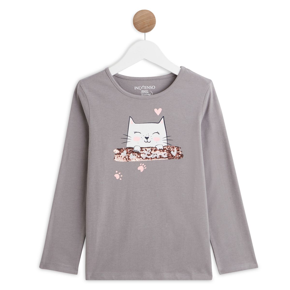 IN EXTENSO T-shirt manches longues chat fille