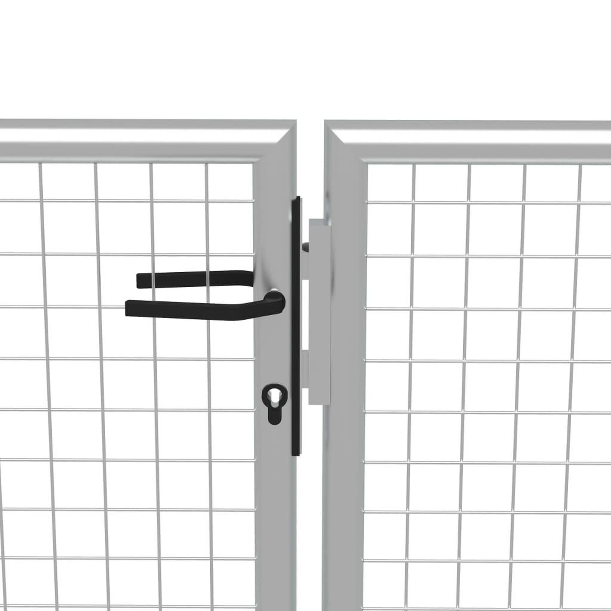 Voir la diapositive 3 : VIDAXL Porte de jardin Acier galvanise 415x150 cm Argente