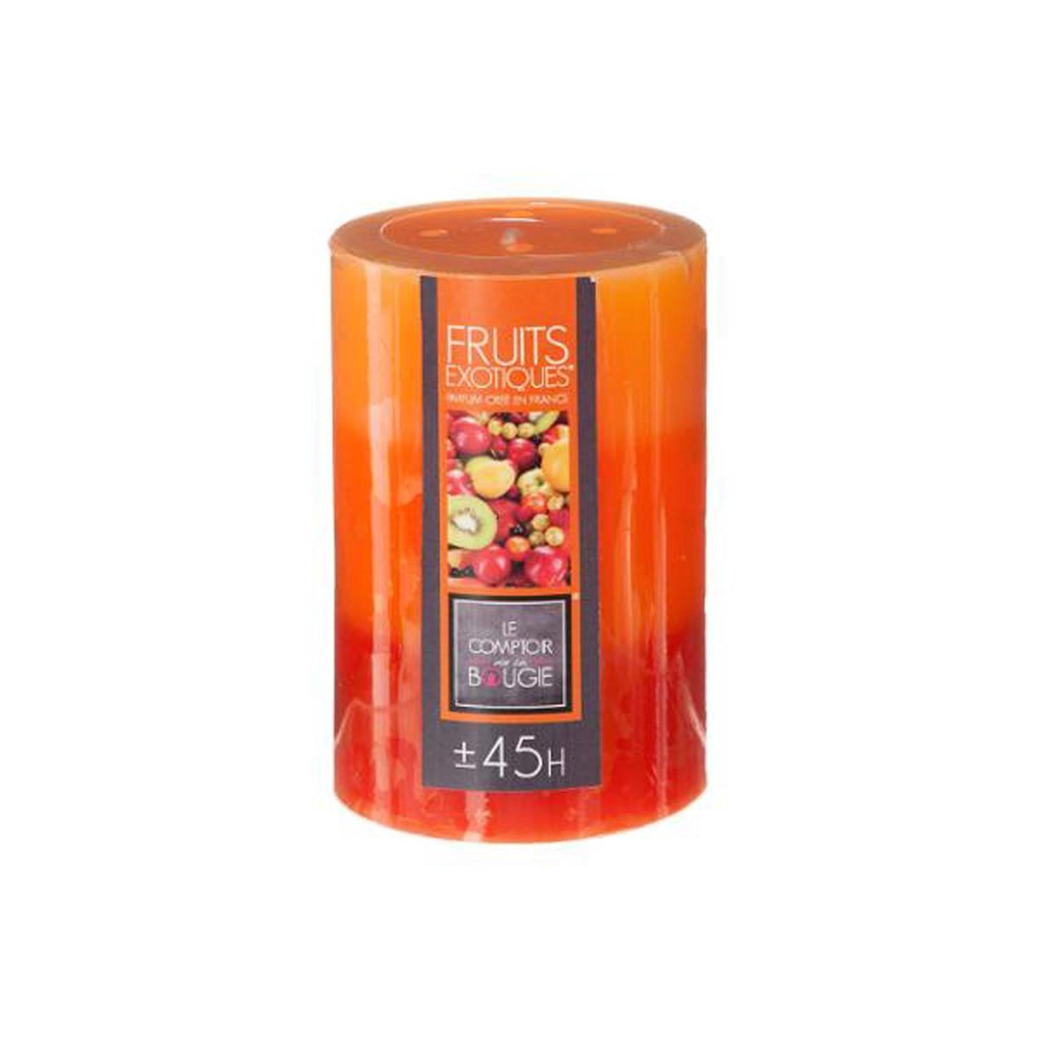 Voir la diapositive 2 : COMPTOIR DE LA BOUGIE Bougie parfumée ronde  trio  310g fruits exotiques