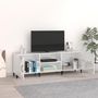 Voir la diapositive 3 : VIDAXL Meuble TV blanc brillant 150x30x50 cm bois d'ingenierie