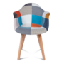 Voir la diapositive 4 : ID MARKET Lot de 2 chaises de salle à manger scandinaves, fauteuils de table SARA motifs patchworks multi-couleurs