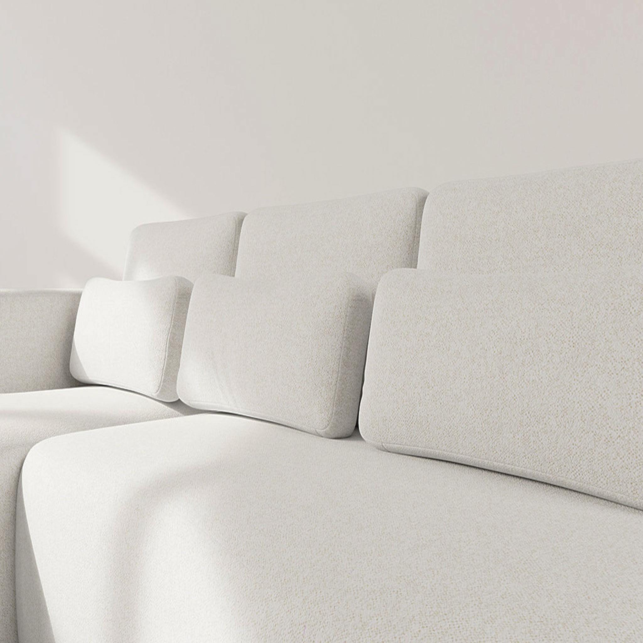 Voir la diapositive 4 : BEST MOBILIER Mahina - canapé d'angle gauche 4 places convertible avec coffre en tissu texturé
