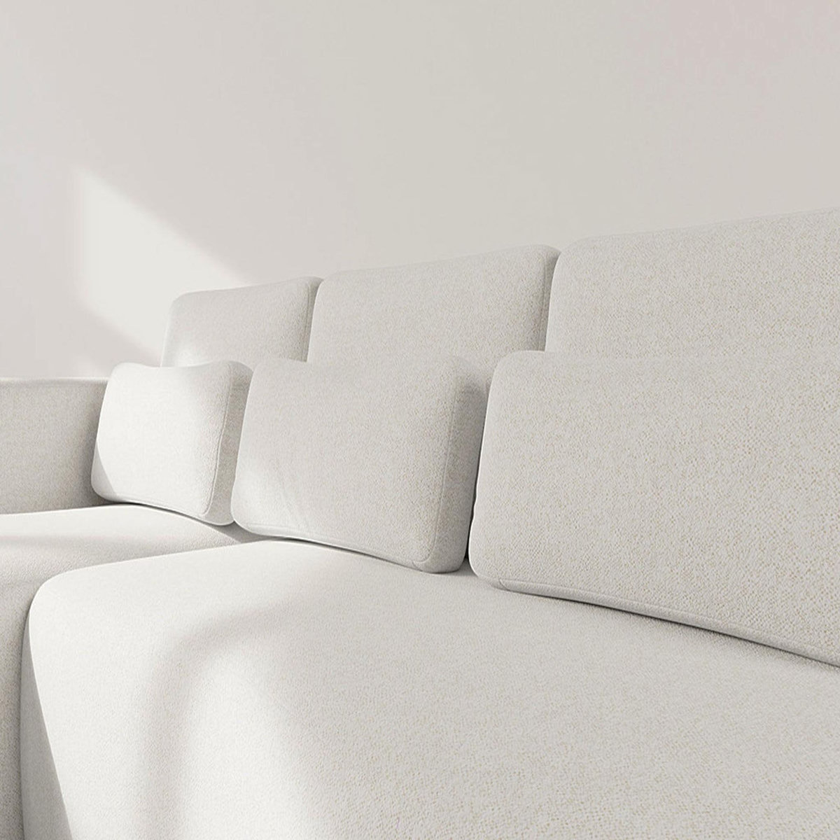 LISA DESIGN Mahina - canapé d'angle gauche 4 places convertible avec coffre en tissu texturé