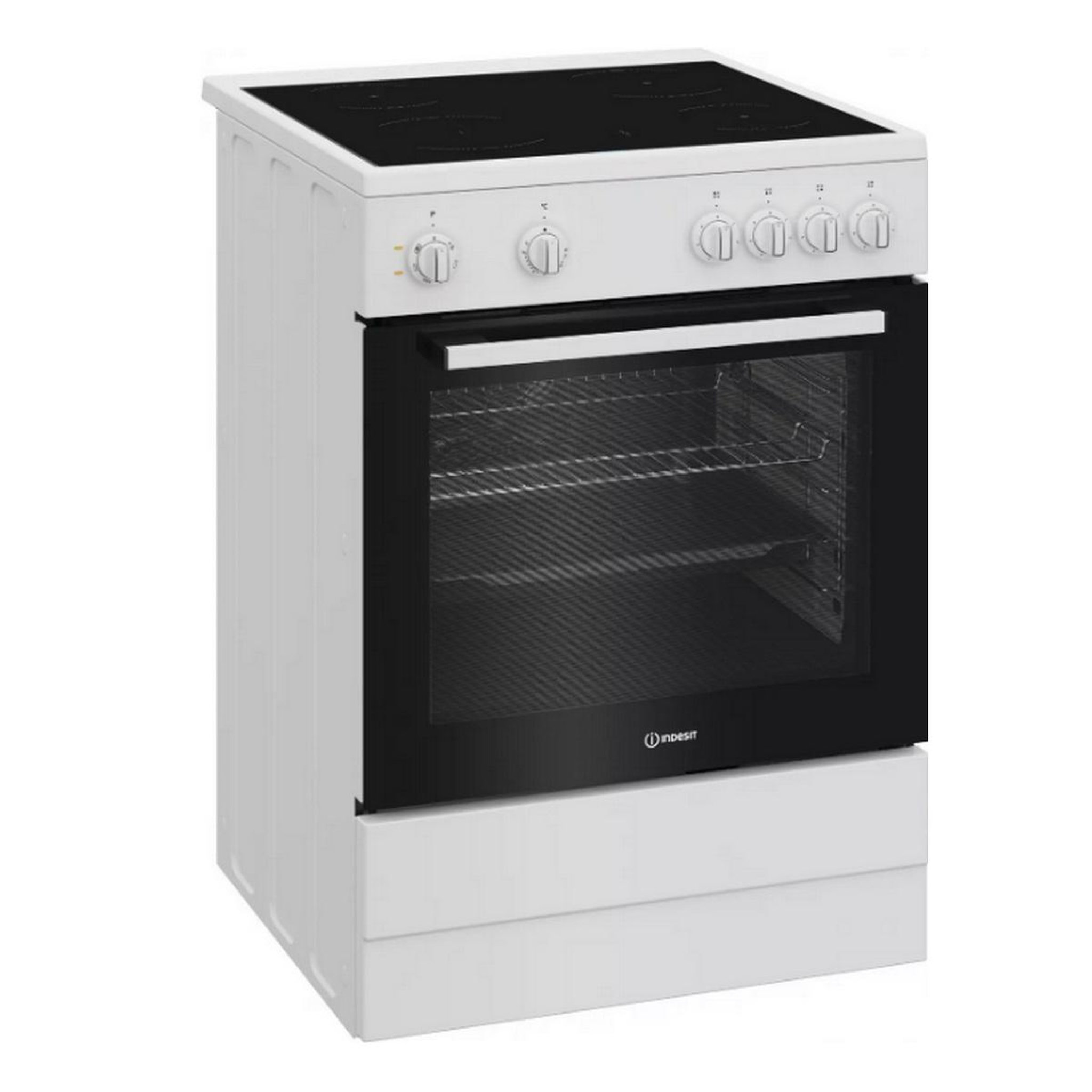Voir la diapositive 3 : Indesit Cuisinière vitrocéramique 72l 4 feux blanc - I6V5KCW
