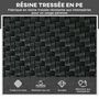 Voir la diapositive 4 : OUTSUNNY Bain de soleil transat grand confort - dossier inclinable 5 positions roulettes - châssis alu. résine tressée noire