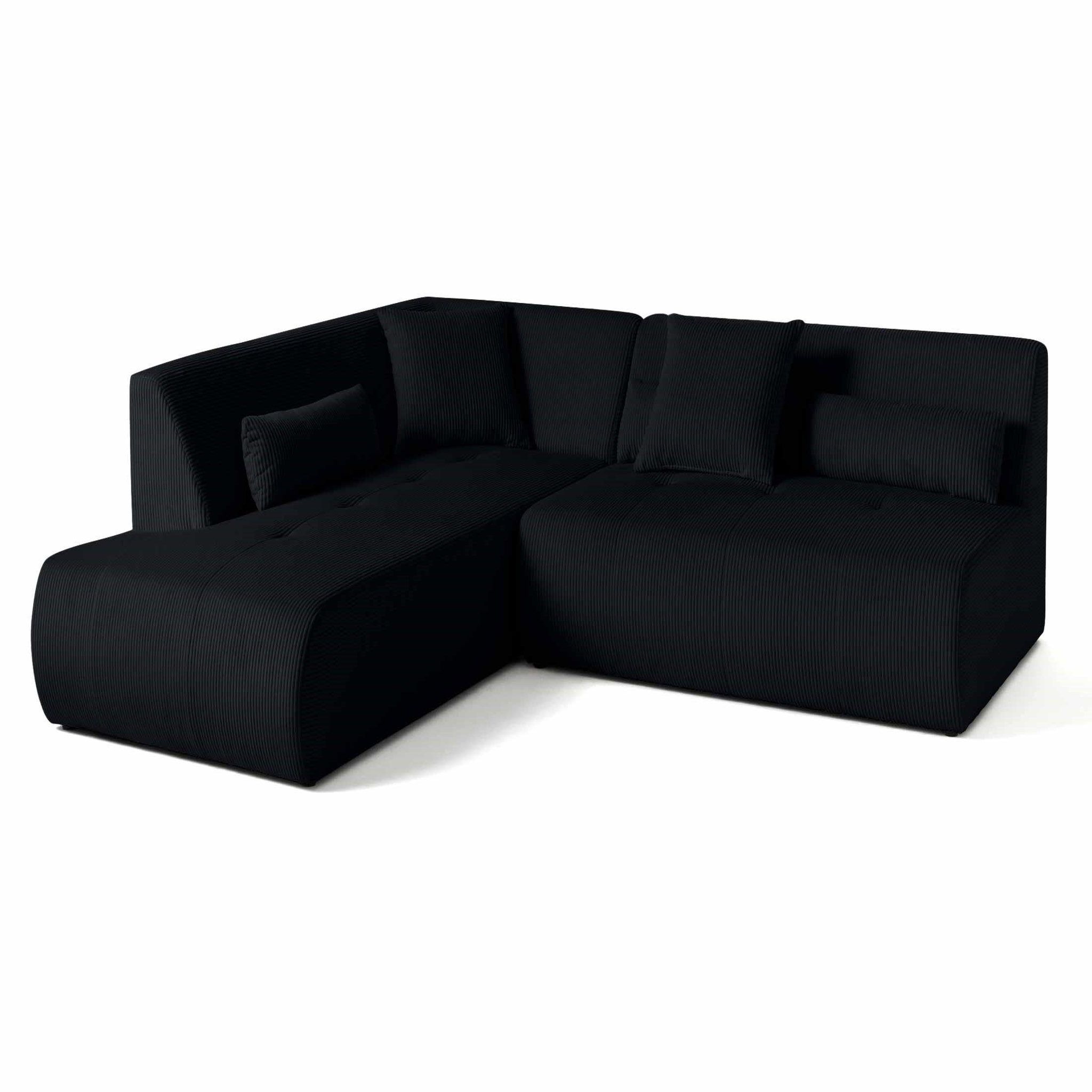Voir la diapositive 2 : LISA DESIGN Onyx - canapé modulable d'angle gauche - 5 places - en velours côtelé