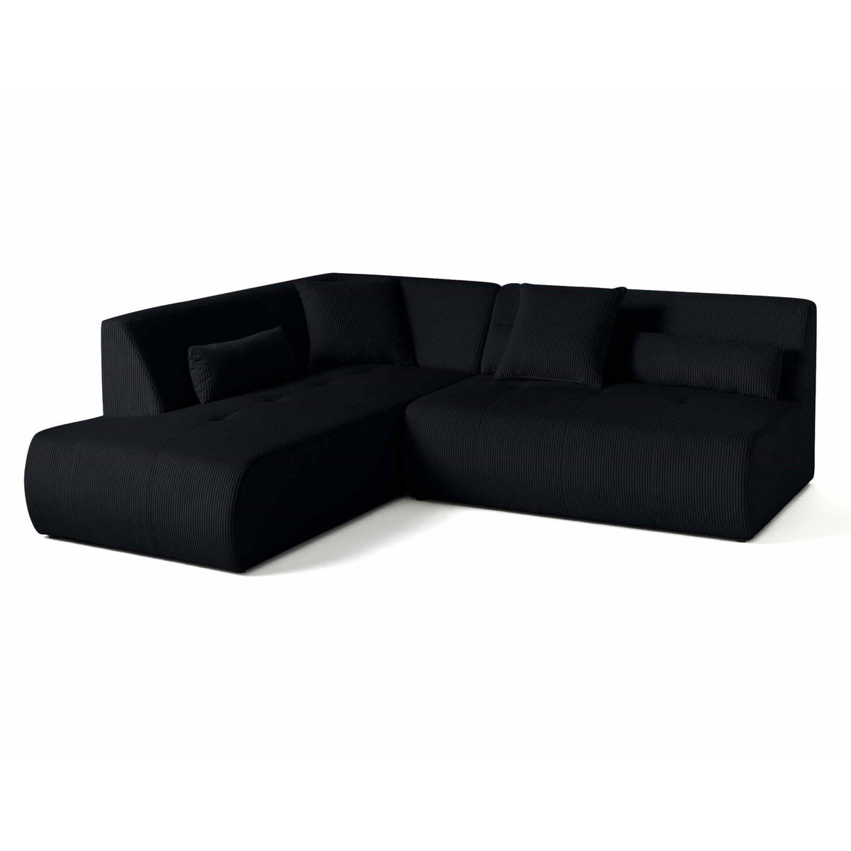LISA DESIGN Onyx - canapé modulable d'angle gauche - 5 places - en velours côtelé