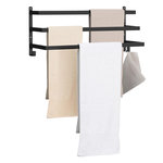 ID MARKET Porte-serviettes mural 3 niveaux DALLAS métal noir design industriel