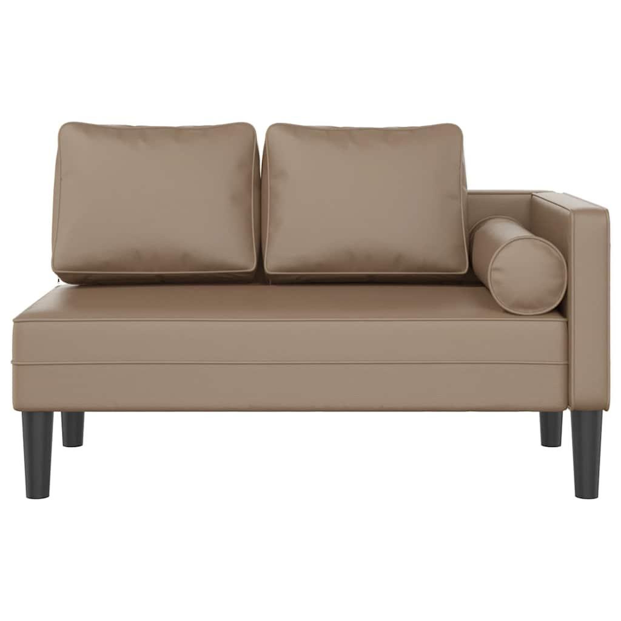 Voir la diapositive 3 : VIDAXL Chaise longue avec coussins cappuccino similicuir